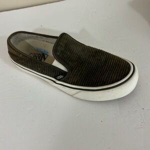Vans Olive Corduroy Slip on Shoes M6.5 W8